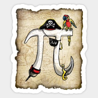 Fun Pi-rate Pirate Pi Day Treasure Map Sticker